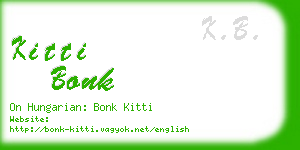 kitti bonk business card